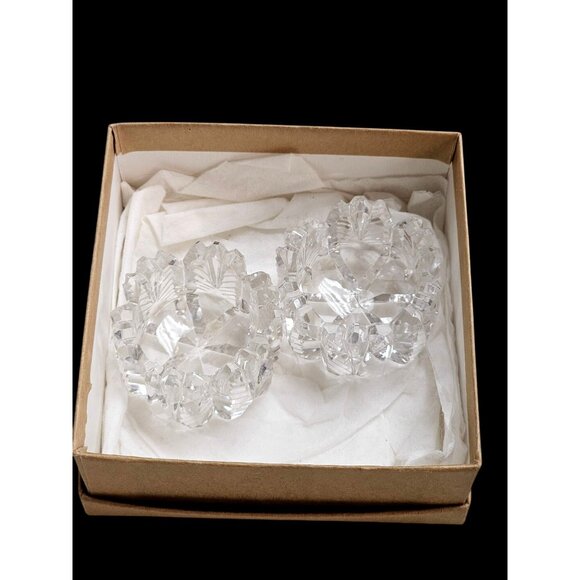 Crystal Glass Open Salt Cellars Pinch Bowls Vintage Table Decor 1.5" - Picture 1 of 7